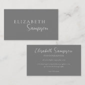 Einfache Script-Individuelle Name-Graue Visitenkar Visitenkarte (Vorne/Hinten)