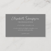 Einfache Script-Individuelle Name-Graue Visitenkar Visitenkarte (Rückseite)