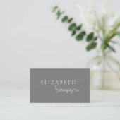 Einfache Script-Individuelle Name-Graue Visitenkar Visitenkarte (Stehend Vorderseite)