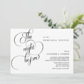 Einfache Script-Kalligrafie | Abendessen Probe Einladung (Stehend Vorderseite)