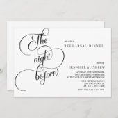 Einfache Script-Kalligrafie | Abendessen Probe Einladung (Vorne/Hinten)