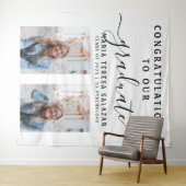 Einfache Script-Kalligrafie Zwei-Foto-Abschluss Wandteppich (Beispiel (Horizontal))