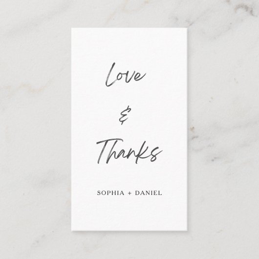 Einfache Script-Liebe & Dankesbriefe Platzkarte (Vorderseite)