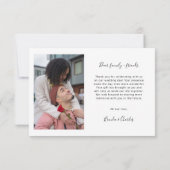Einfache Script Liebe Heart Classy Wedding Foto Dankeskarte (Rückseite)