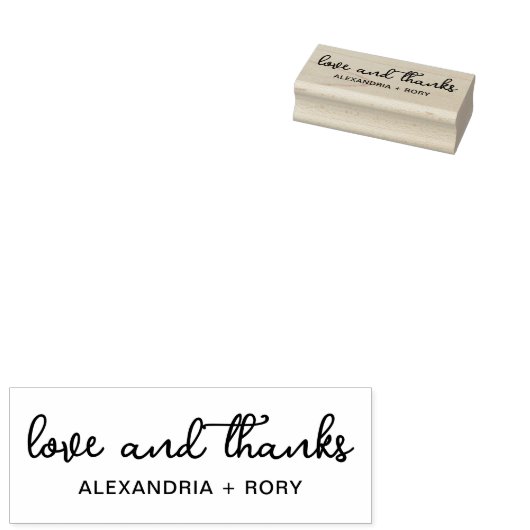 Einfache Script-Liebe und dank Wood Gummistempel (Stempel)
