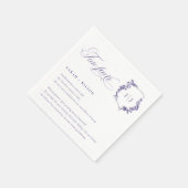 Einfache Script-Lilac-Lila Hochzeitslogos - Fakten Serviette (Ecke)