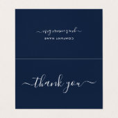 Einfache Script-, Logo-/Picture-Dankeschön-Karte Visitenkarten (Außenseite Aufgefaltet)