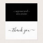 Einfache Script-, Logo-/Picture-Dankeschön-Karte Visitenkarten (Außenseite Aufgefaltet)