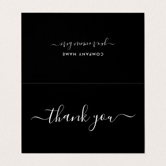 Einfache Script-, Logo-/Picture-Dankeschön-Karte Visitenkarten (Außenseite Aufgefaltet)