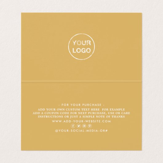 Einfache Script-, Logo-/Picture-Dankeschön-Karte Visitenkarten (Innenseite Aufgefaltet)