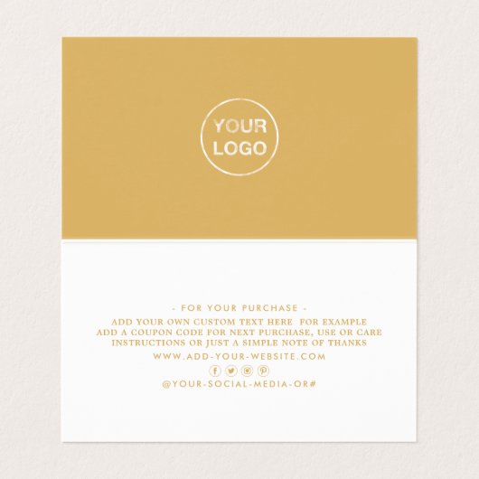 Einfache Script-, Logo-/Picture-Dankeschön-Karte Visitenkarten (Innenseite Aufgefaltet)