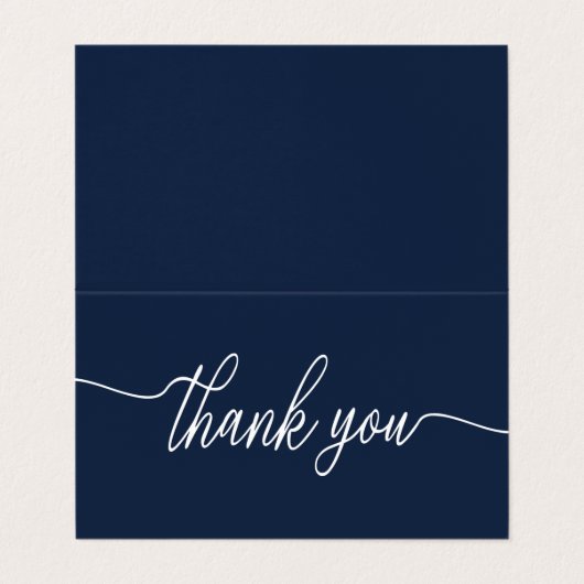 Einfache Script-, Logo-/Picture-Dankeschön-Karte Visitenkarten (Außenseite Aufgefaltet)