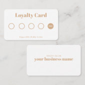 Einfache Script Loyalität Karte Einfach gold weiß (Vorne/Hinten)