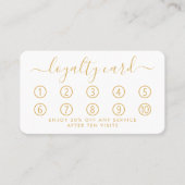 Einfache Script Loyalty Card - Gold und Weiß Treuekarte (Vorderseite)