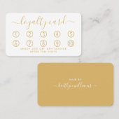 Einfache Script Loyalty Card - Gold und Weiß Treuekarte (Vorne/Hinten)