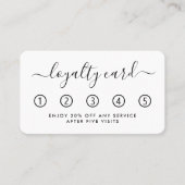 Einfache Script Loyalty Card - Logo - Schwarzweiß Treuekarte (Vorderseite)