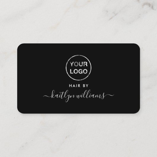 Einfache Script Loyalty Card - Logo - Schwarzweiß Treuekarte (Rückseite)