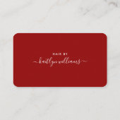 Einfache Script Loyalty Card - Rot & Weiß Treuekarte (Rückseite)