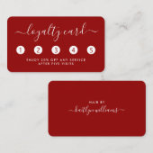 Einfache Script Loyalty Card - Rot & Weiß Treuekarte (Vorne/Hinten)