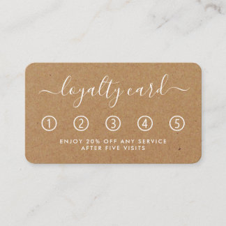 Einfache Script Loyalty Card - Rustic Kraft Treuekarte
