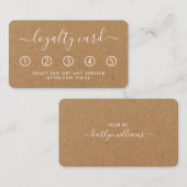 Einfache Script Loyalty Card - Rustic Kraft Treuekarte (Vorne/Hinten)