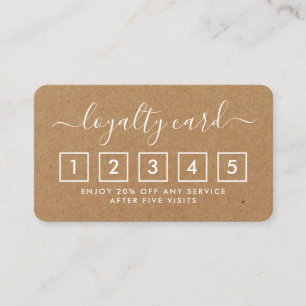Einfache Script Loyalty Card - Rustic Kraft Treuekarte