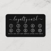 Einfache Script Loyalty Card - Schwarz & Weiß Treuekarte (Vorderseite)