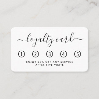 Einfache Script Loyalty Card - Schwarz & Weiß Treuekarte
