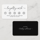 Einfache Script Loyalty Card - Schwarz & Weiß Treuekarte (Vorne/Hinten)