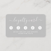 Einfache Script Loyalty Card - Silver & White Treuekarte (Vorderseite)