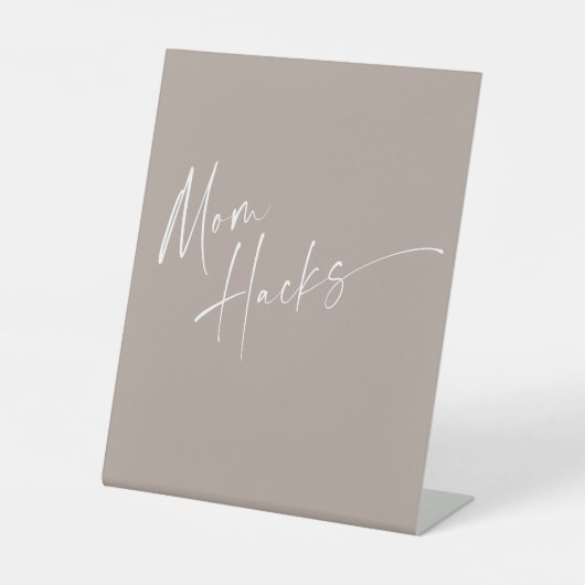Einfache Script-Mama Hacks Baby-Dusche Sockelschild (Vorderseite)