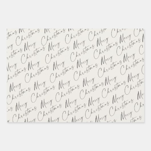 Einfache Script Merry Christmas Boho Wildblume Geschenkpapier Set (Vorderseite)