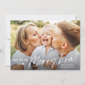 Einfache Script Merry Era Foto Weihnachten (Vorderseite)