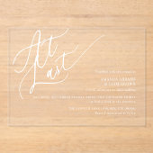 Einfache Script-Minimal bei letzter Hochzeit Acryleinladungen (Vorderseite)