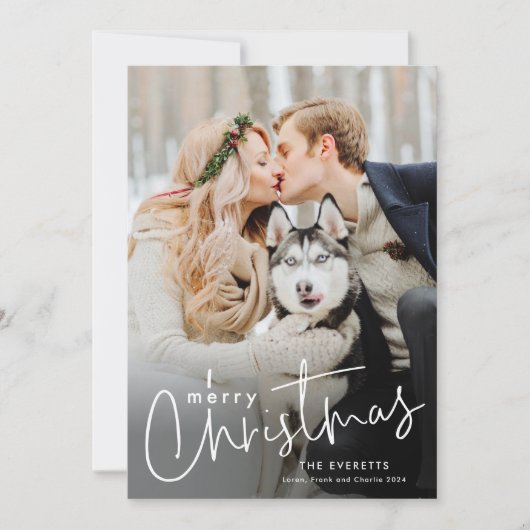 Einfache Script Minimal Foto Weihnachten (Vorderseite)