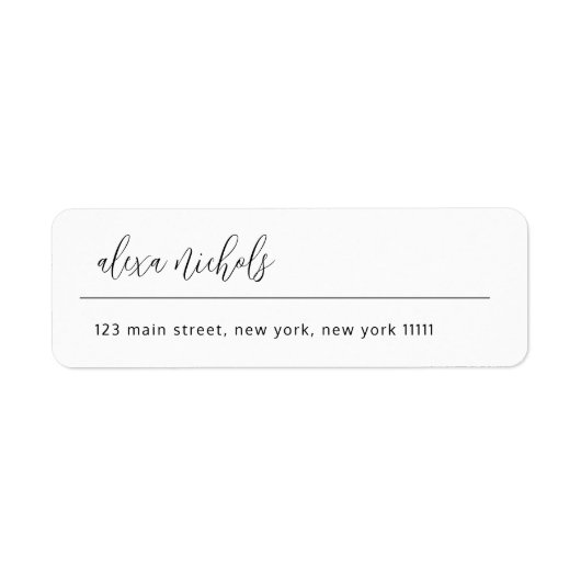 Einfache Script-Minimalistisch-Rücksendeadresse (Vorne)