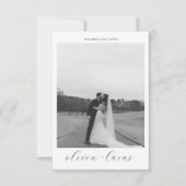 Einfache Script Moderne Foto Hochzeit Danke Karte (Vorderseite)