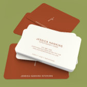 Einfache Script Monogram Terracotta Visitenkarte