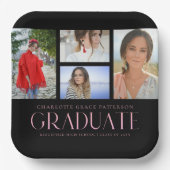 Einfache Script Multi Foto Grad Graduierungspartei Pappteller (Vorderseite)