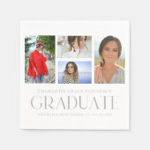 Einfache Script Multi Foto Grad Graduierungspartei Serviette (Vorderseite)