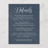 Einfache Script Navy Blue Wedding Details Begleitkarte (Vorderseite)