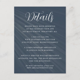 Einfache Script Navy Blue Wedding Details Begleitkarte