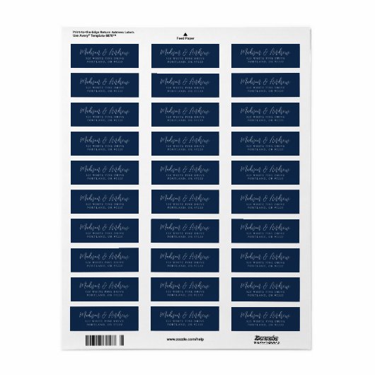 Einfache Script-Navy-Rücksendeadresse (Vorne)