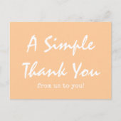 Einfache Script Peach Business Vielen Dank Postkarte (Vorderseite)