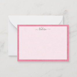 Einfache Script Personalisiert Girly Pink Mitteilungskarte