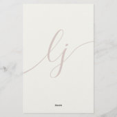 Einfache Script-Personalisiert Stationery Elfenbei Briefpapier (Rückseite)