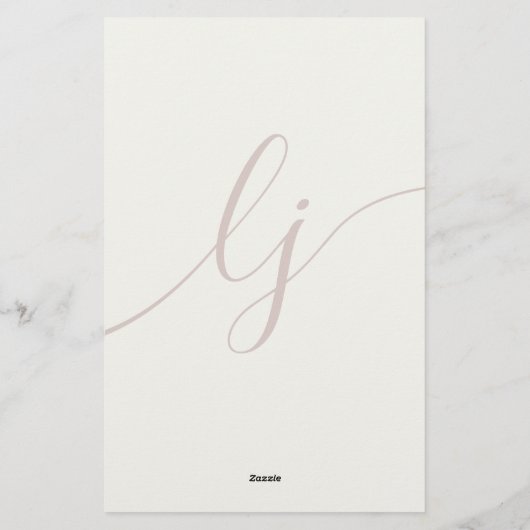 Einfache Script-Personalisiert Stationery Elfenbei Briefpapier (Rückseite)