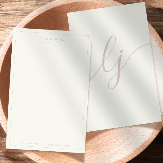 Einfache Script-Personalisiert Stationery Elfenbei Briefpapier
