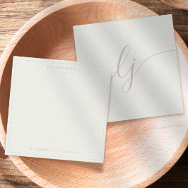 Einfache Script-Personalisiert Stationery Elfenbei Mitteilungskarte