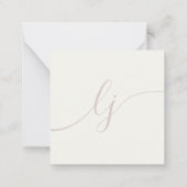 Einfache Script-Personalisiert Stationery Elfenbei Mitteilungskarte (Rückseite)